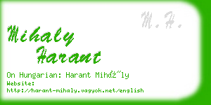 mihaly harant business card